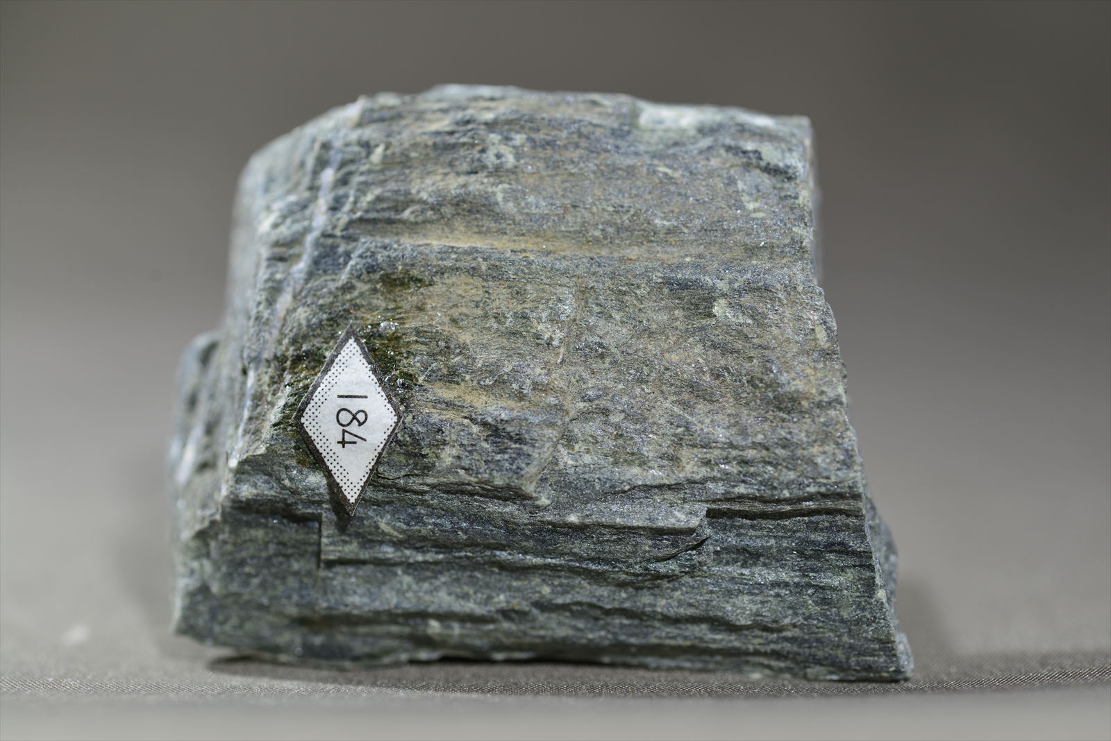 スティルプノメレンアクチノ閃石片岩(Stilpnomelane-actinolite schist)